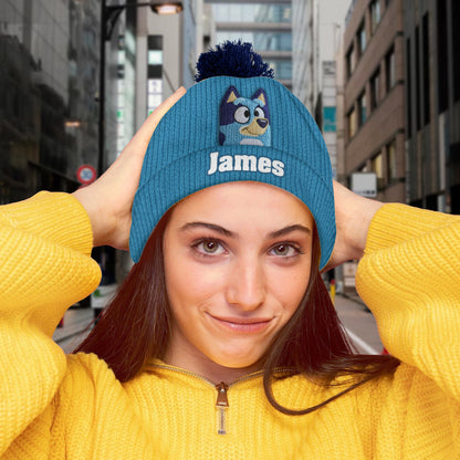 Blue Dog - Personalized Kid Beanie Hat