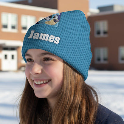 Blue Dog - Personalized Kid Beanie Hat