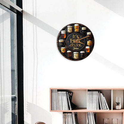 It's Beer O'clock - Personalized Beer Wall Clock