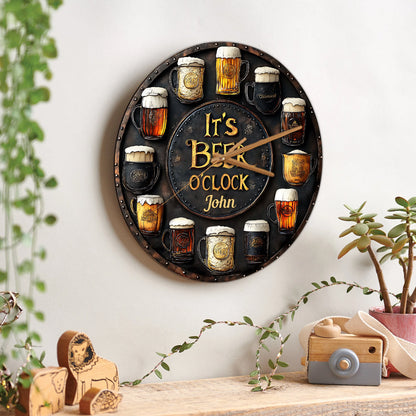 It's Beer O'clock - Personalized Beer Wall Clock
