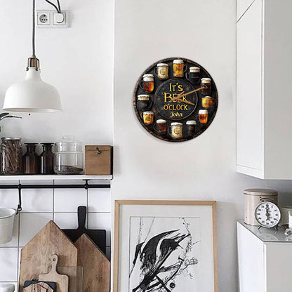 It's Beer O'clock - Personalized Beer Wall Clock