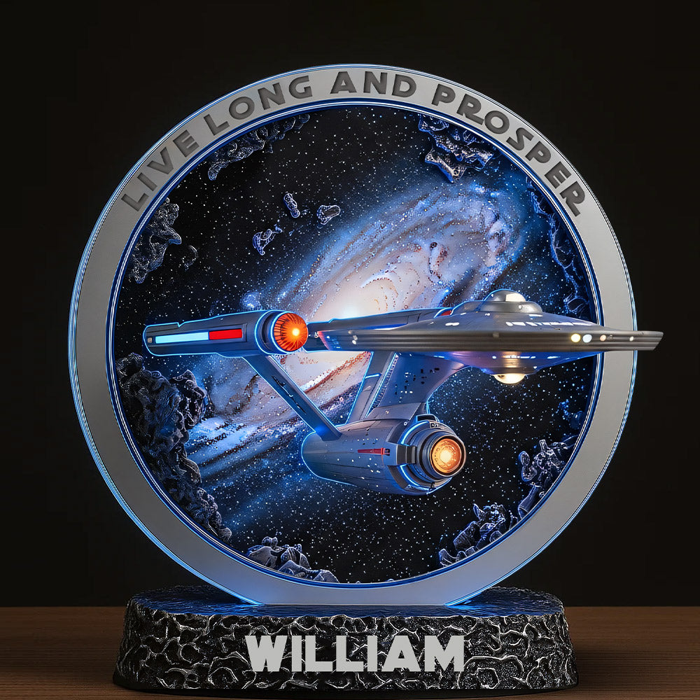 Live Long And Prosper - Personalized Star Fleet Custom Shaped Acrylic Plaque