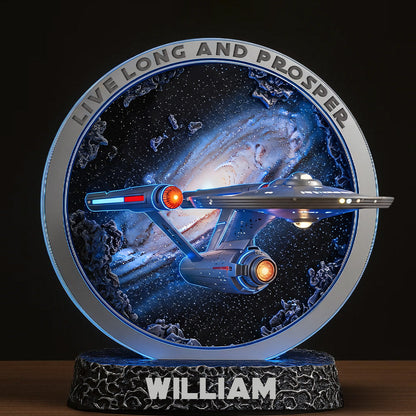 Live Long And Prosper - Personalized Star Fleet Custom Shaped Acrylic Plaque