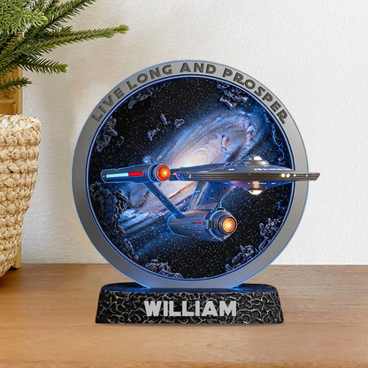 Live Long And Prosper - Personalized Star Fleet Custom Shaped Acrylic Plaque