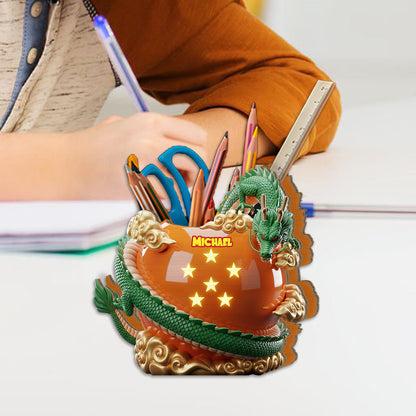 Amazing Dragon - Personalized Seven Balls Wooden Pen Holder