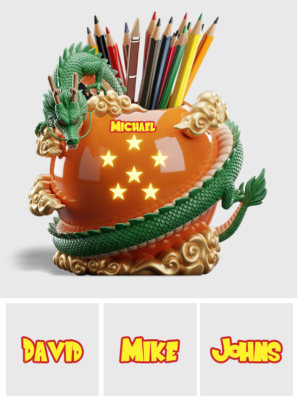 Amazing Dragon - Personalized Seven Balls Wooden Pen Holder