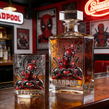 Funny Hero Dad - Personalized The Psychopath Whiskey Decanter Set