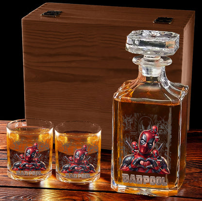 Funny Hero Dad - Personalized The Psychopath Whiskey Decanter Set