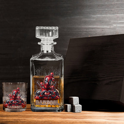 Funny Hero Dad - Personalized The Psychopath Whiskey Decanter Set