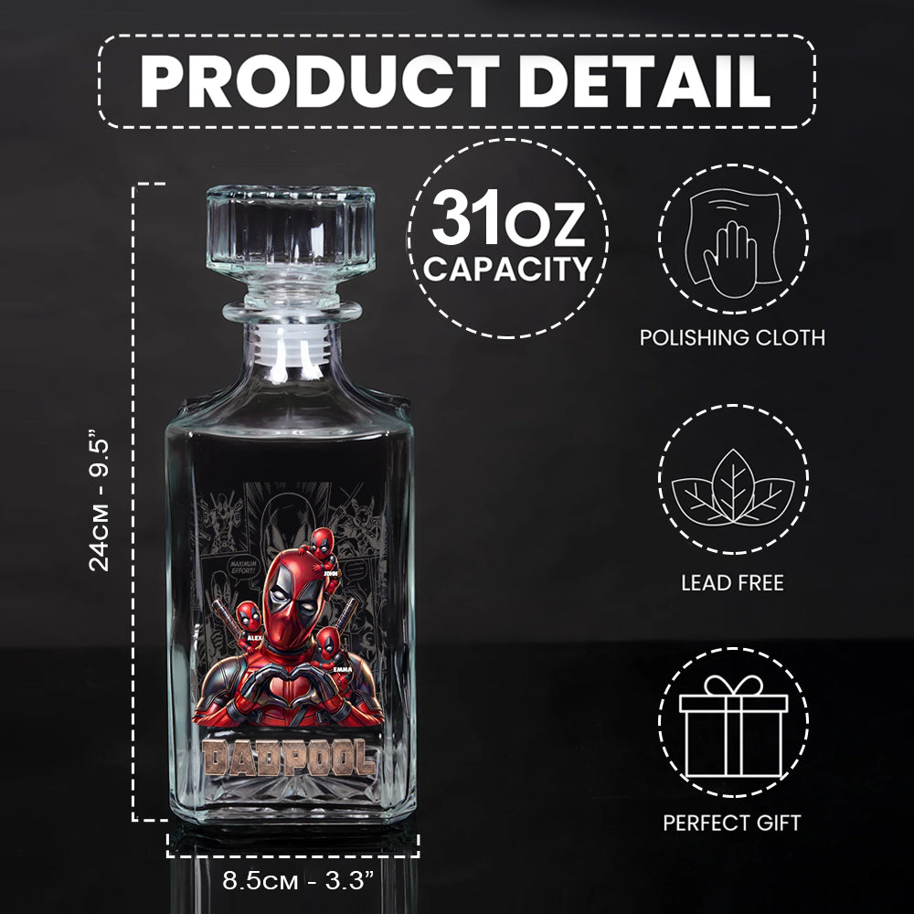 Funny Hero Dad - Personalized The Psychopath Whiskey Decanter Set