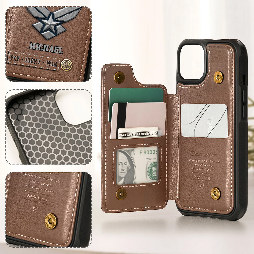 Fly · Fight · Win - Personalized Veteran Wallet Phone Case