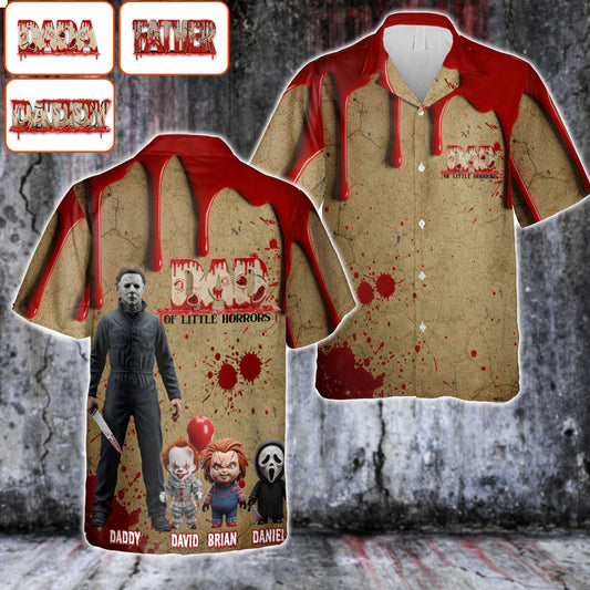 Dad Of Little Horrors - Personalized Father Hawaiian Shirt