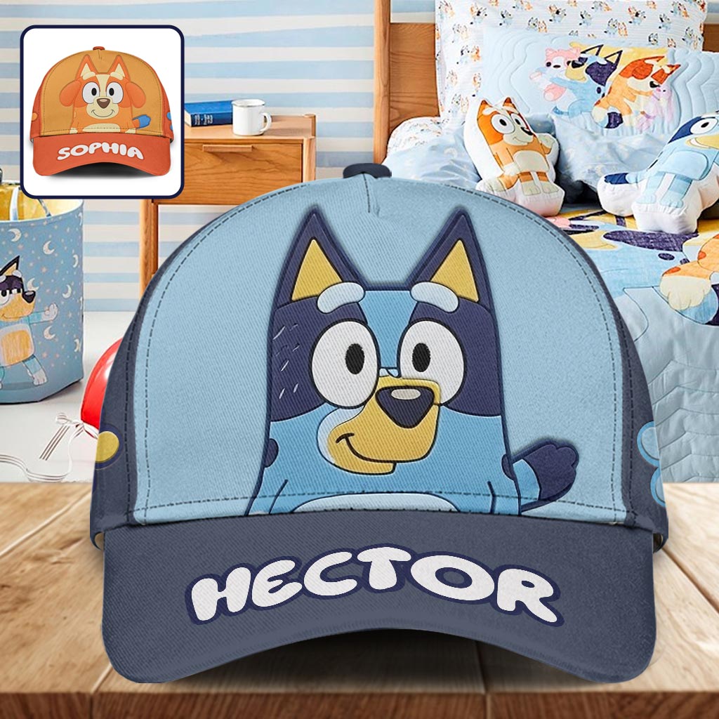 Playful Pup - Personalized Blue Dog Classic Cap