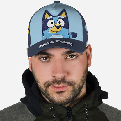 Playful Pup - Personalized Blue Dog Classic Cap