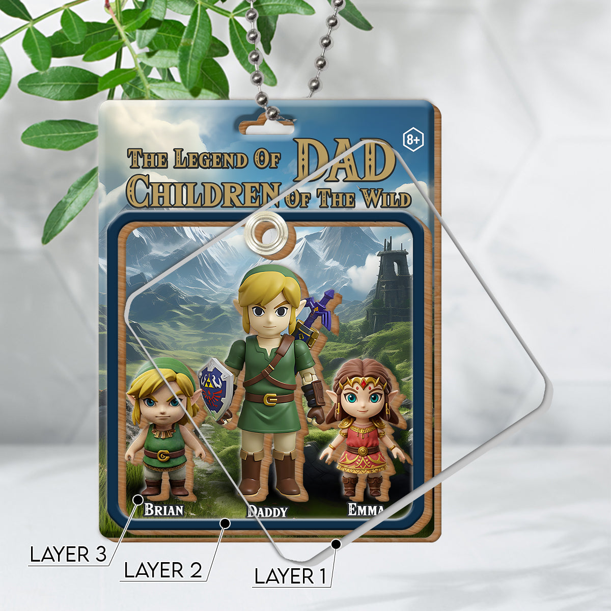 The Legend Of Dad - Personalized The Hero's Legend Multilayer 3D Box Tag