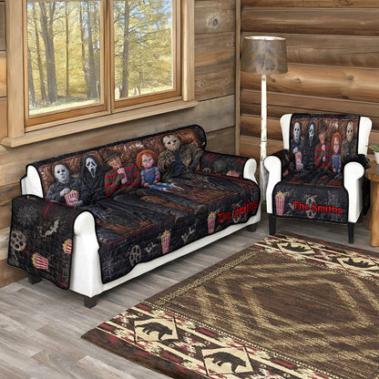 Halloween Time - Personalized Horror Character Quilted Sofa/Couch Cover