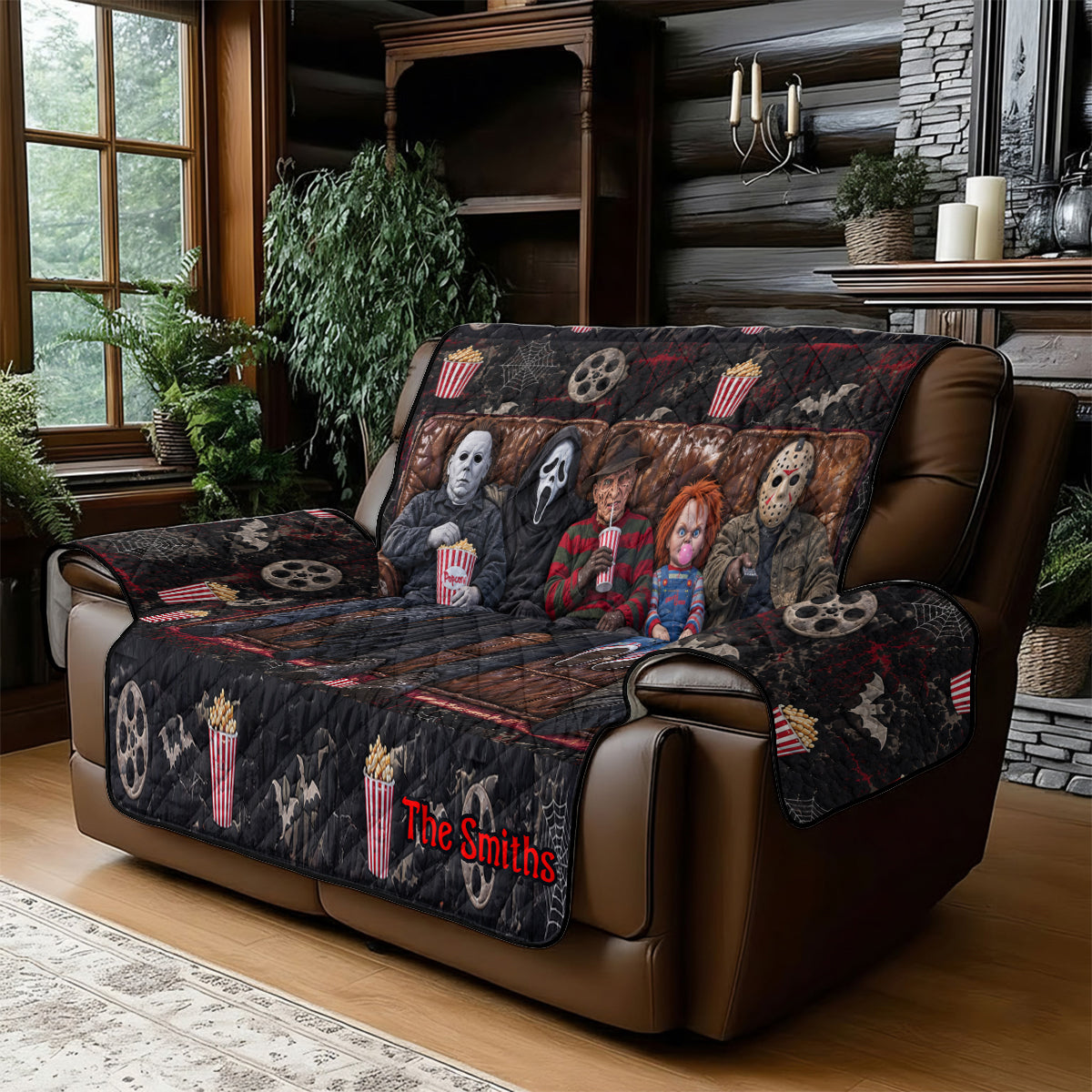 Halloween Time - Personalized Horror Character Quilted Sofa/Couch Cover