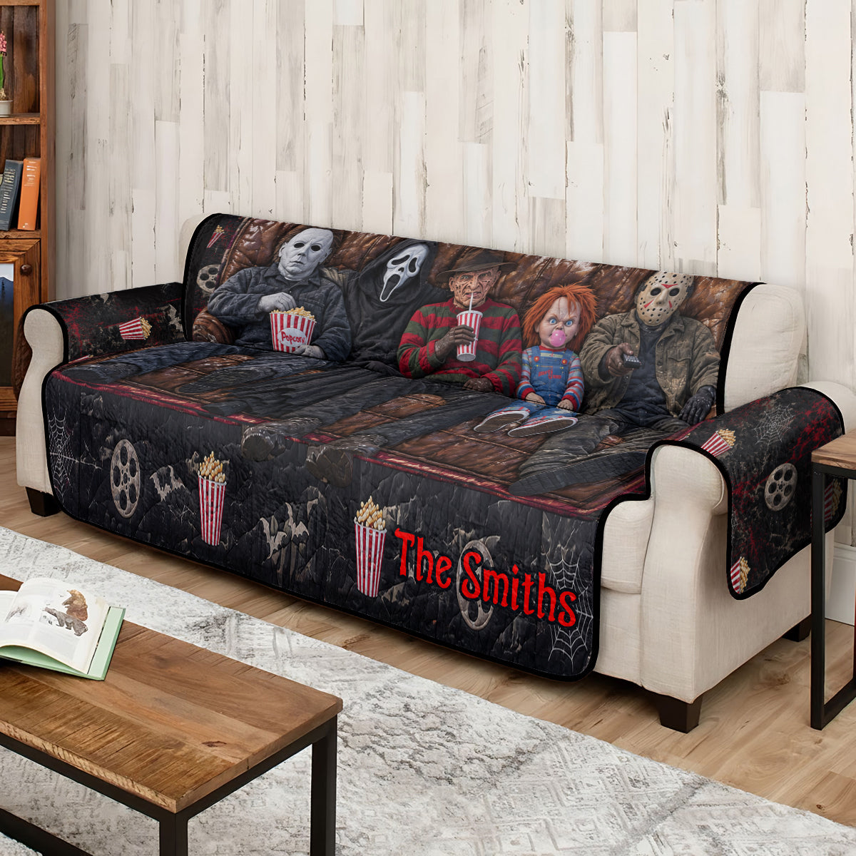Halloween Time - Personalized Horror Character Quilted Sofa/Couch Cover