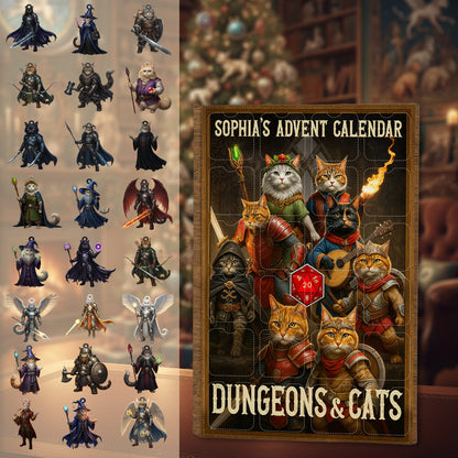 Dungeons Dragons dnd christmas - Personalized DD Lover Advent Calendar With Ornaments