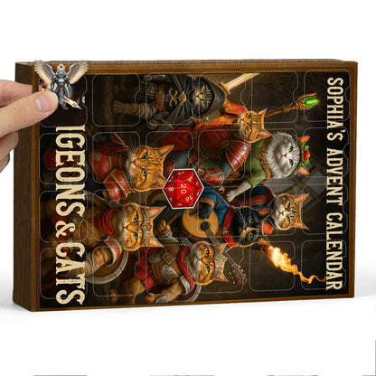 Dungeons Dragons dnd christmas - Personalized DD Lover Advent Calendar With Ornaments
