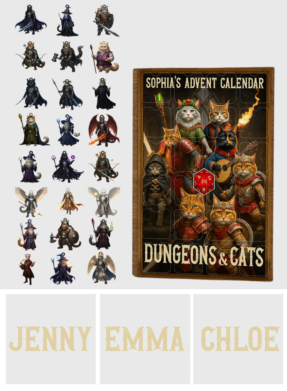 Dungeons Dragons dnd christmas - Personalized DD Lover Advent Calendar With Ornaments