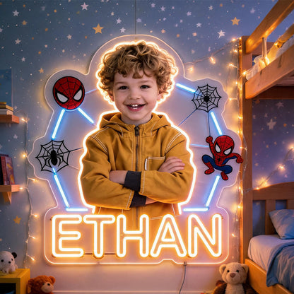Any Photo Any Theme - Spider, Blox,... - Personalized Kid Neon LED Light Sign