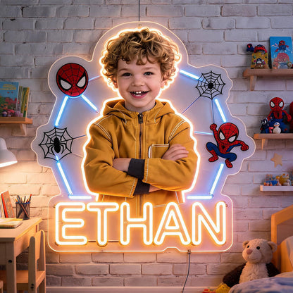 Any Photo Any Theme - Spider, Blox,... - Personalized Kid Neon LED Light Sign