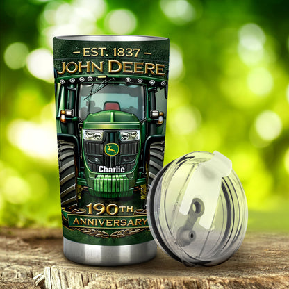 Green Tractor 190th Anniversary - Personalized Tractor Tumbler