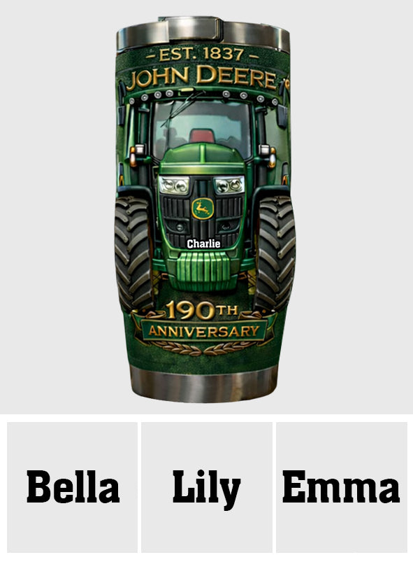 Green Tractor 190th Anniversary - Personalized Tractor Tumbler
