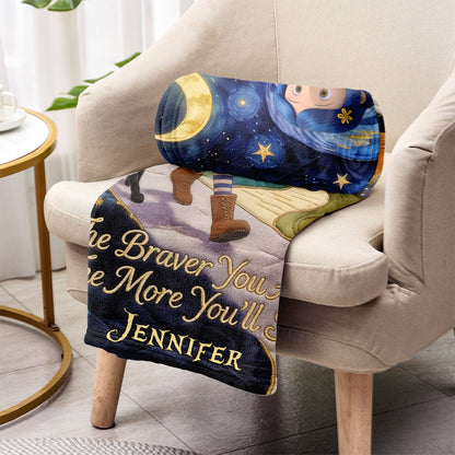 The Braver You Be, The More You'll See - Personalized Coraline Blanket