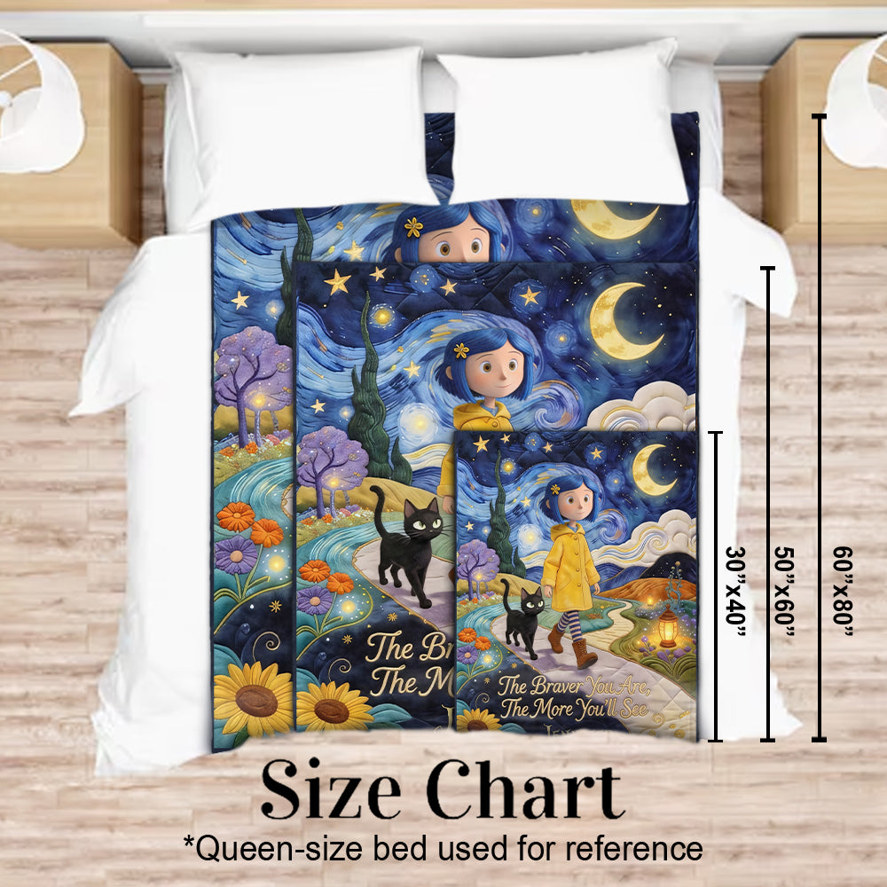 The Braver You Be, The More You'll See - Personalized Coraline Blanket