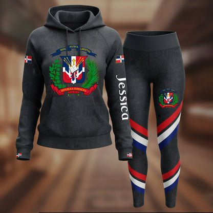 Dominican Republic, Dios, Patria, Libertad - Personalized Expats Hoodie and Leggings