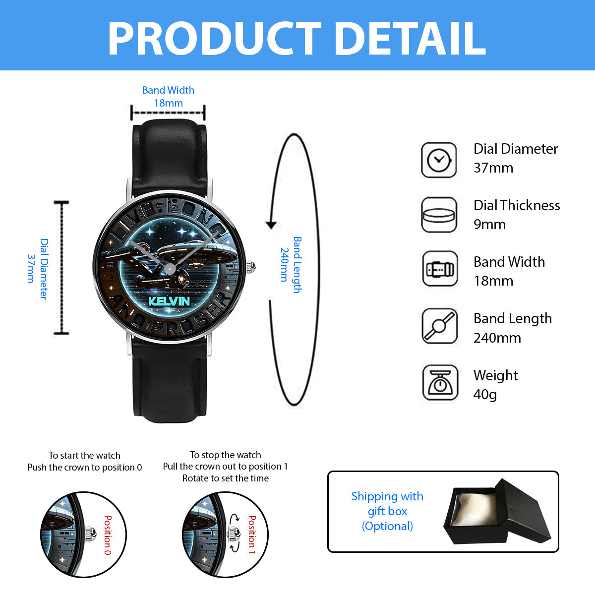 Live Long And Prosper - Personalized Star Fleet Hand Watch