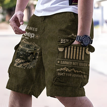 Jeep 85th Anniversary - Personalized Car Cargo Shorts With Belt