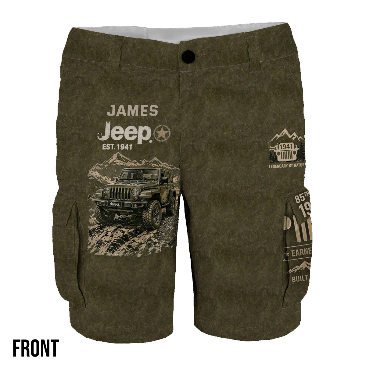 Jeep 85th Anniversary - Personalized Car Cargo Shorts With Belt