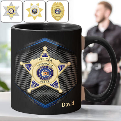To Serve And Protect - Personalized Police Officer Accent Mug