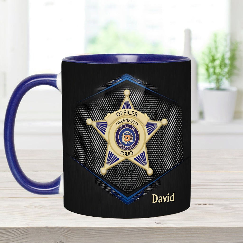 To Serve And Protect - Personalized Police Officer Accent Mug
