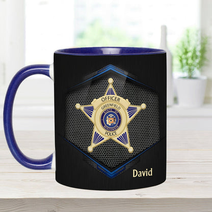 To Serve And Protect - Personalized Police Officer Accent Mug