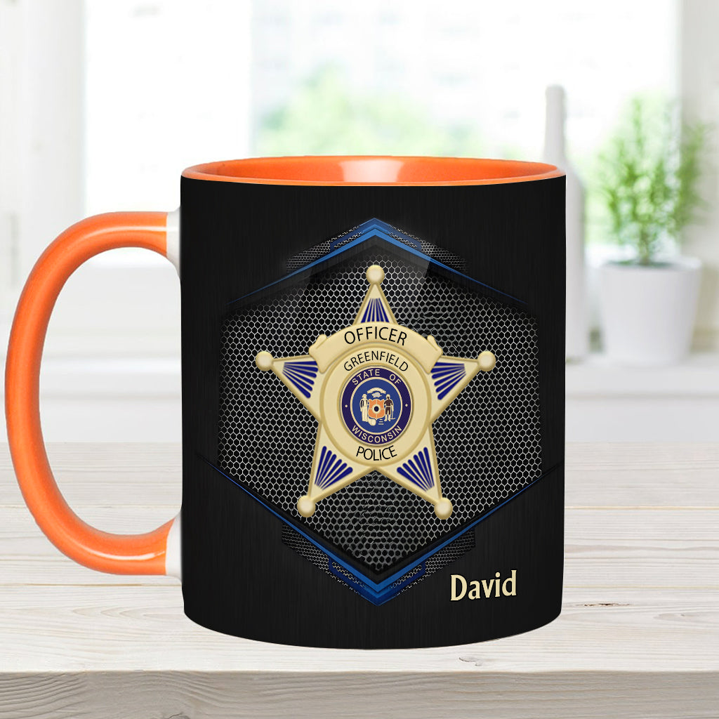 To Serve And Protect - Personalized Police Officer Accent Mug