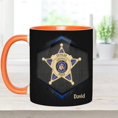 To Serve And Protect - Personalized Police Officer Accent Mug