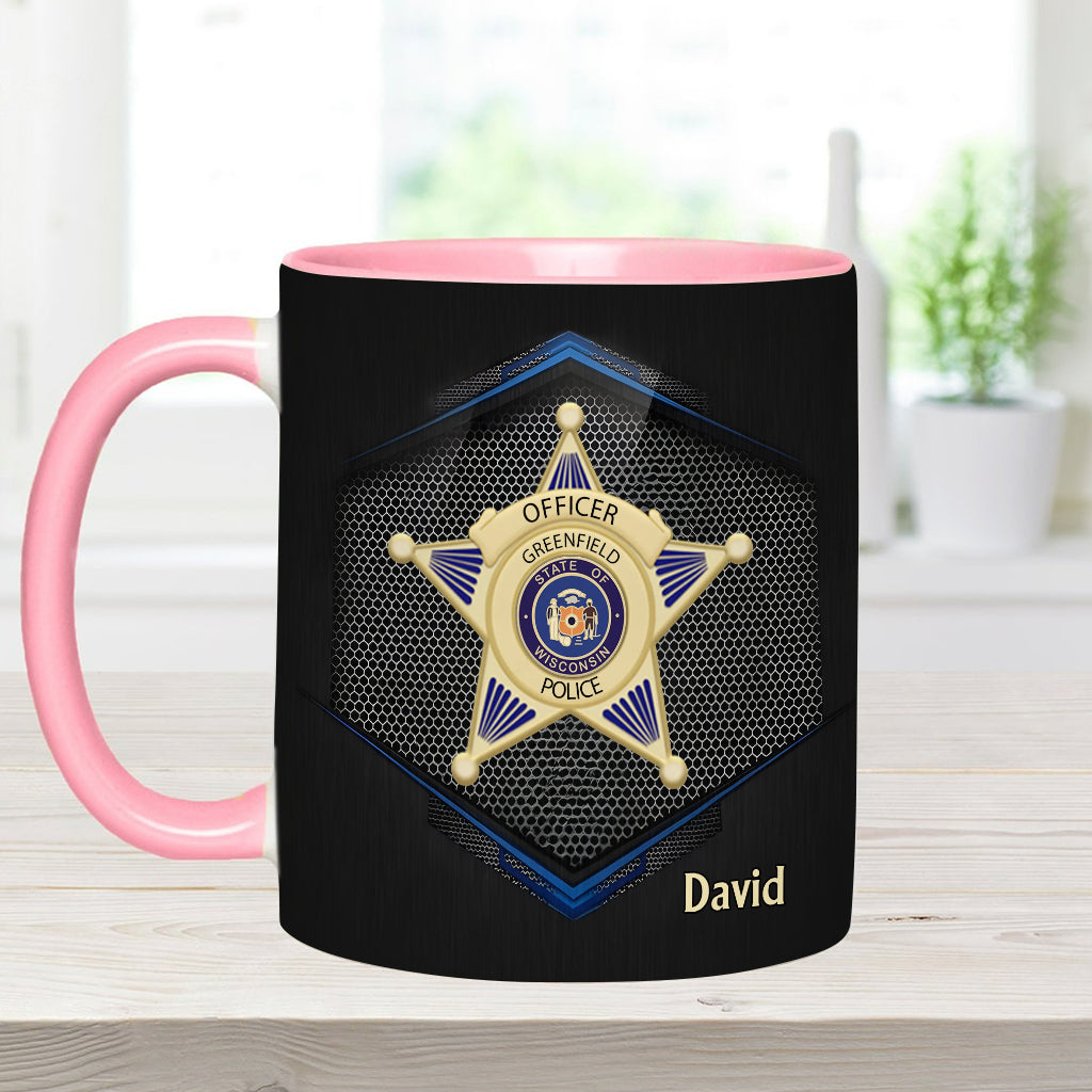 To Serve And Protect - Personalized Police Officer Accent Mug
