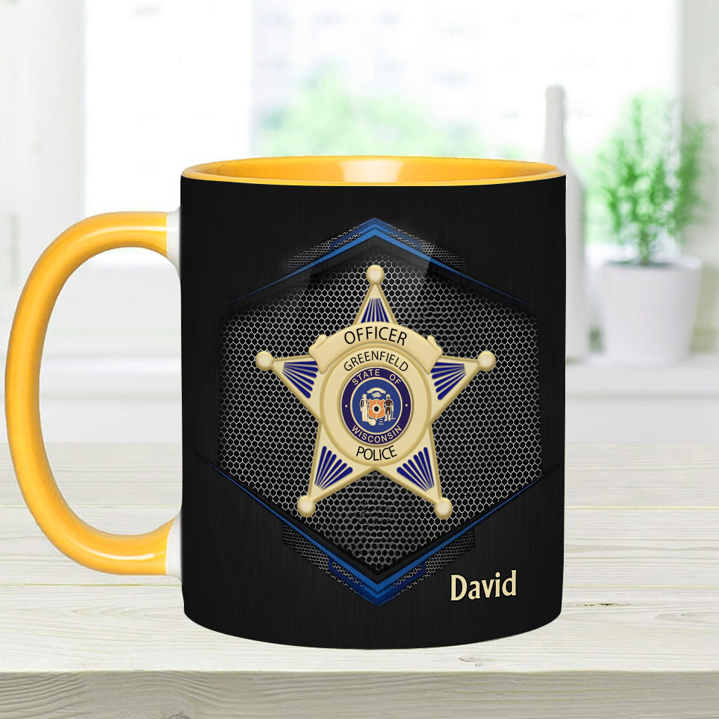 To Serve And Protect - Personalized Police Officer Accent Mug
