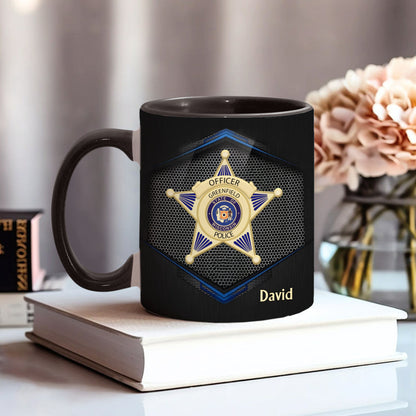 To Serve And Protect - Personalized Police Officer Accent Mug