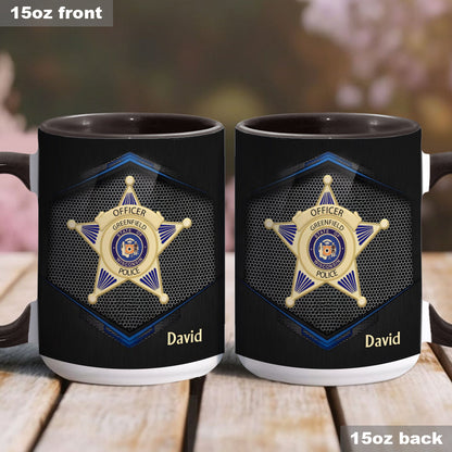 To Serve And Protect - Personalized Police Officer Accent Mug