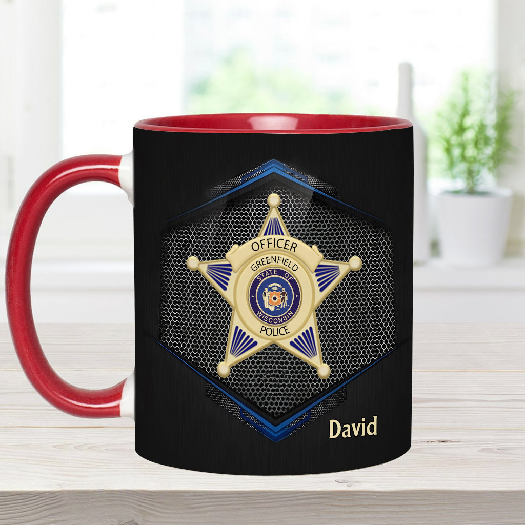 To Serve And Protect - Personalized Police Officer Accent Mug