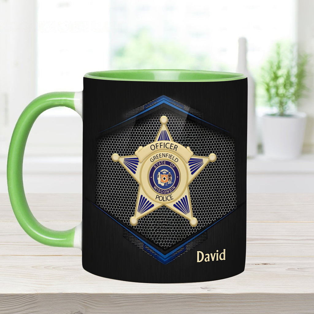 To Serve And Protect - Personalized Police Officer Accent Mug