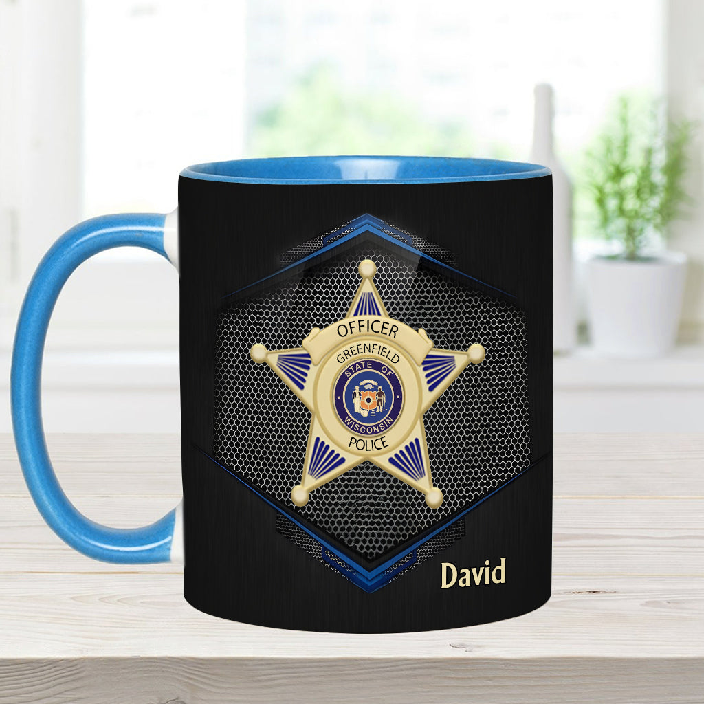 To Serve And Protect - Personalized Police Officer Accent Mug