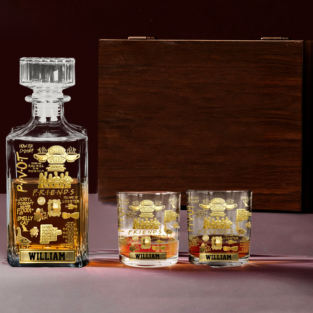 90s Sitcom-Inspired Funny Quote - Personalized Friends Movie Whiskey Decanter Set
