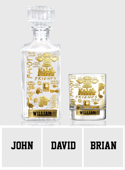 90s Sitcom-Inspired Funny Quote - Personalized Friends Movie Whiskey Decanter Set