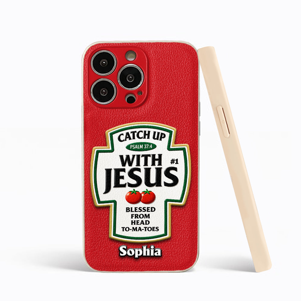 Funny Word Play, Faith In God - Personalized Christian Classic Cap & Leather Phone Case